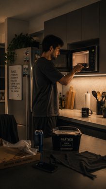 Noite prática na cozinha moderna