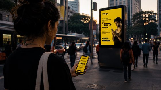 Trajeto urbano com 99Pay
